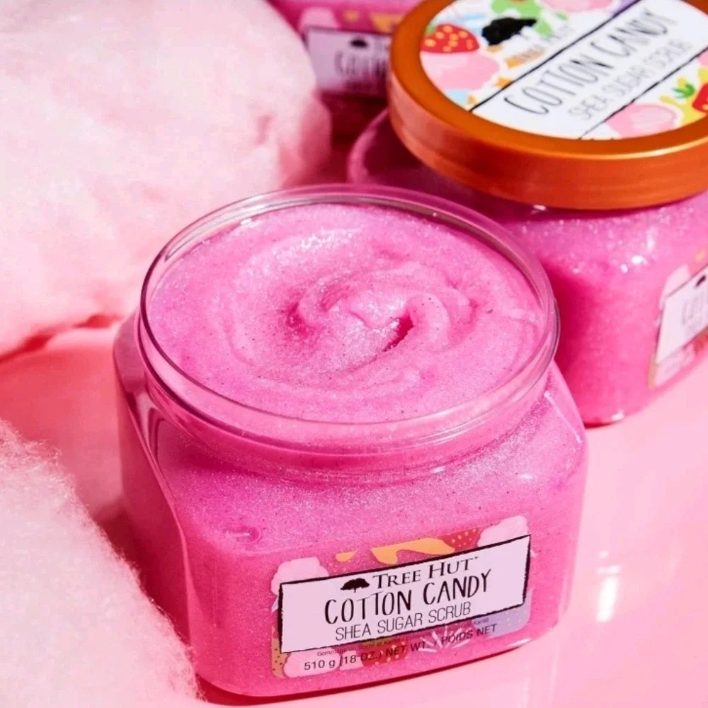 Tree‎ Hut Cotton Candy Shea Sugar Scrub 18oz Body Exfoliator Pink New 18 oz